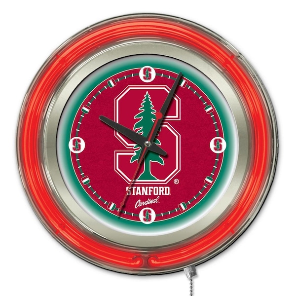 Holland Bar Stool Co Stanford University Double Neon 15" Clock - CLK15STNFRD
