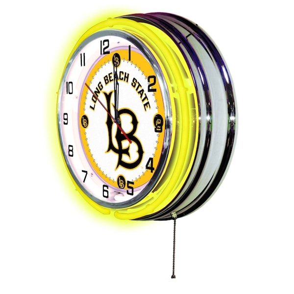 Holland Bar Stool Co Long Beach State University Double Neon 19" Clock - CLK19LBSTUN