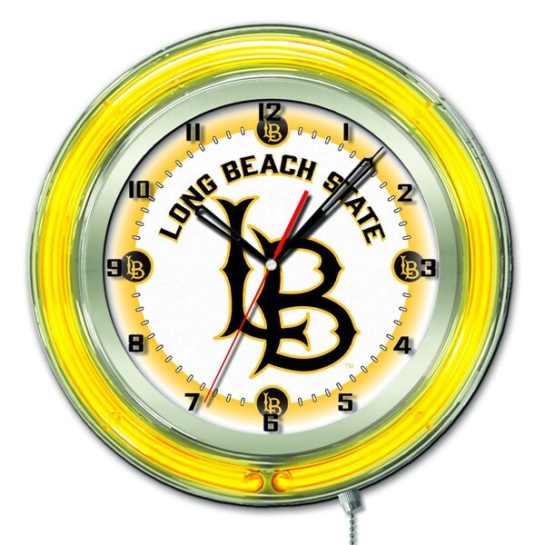 Holland Bar Stool Co Long Beach State University Double Neon 19" Clock - CLK19LBSTUN