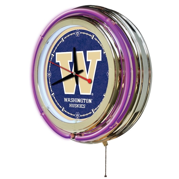 Holland Bar Stool Co University of Washington Double Neon 15" Clock - CLK15WASHUN