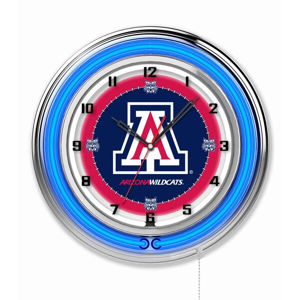 Holland Bar Stool Co University of Arizona Double Neon 19" Clock - CLK19ARIZUN