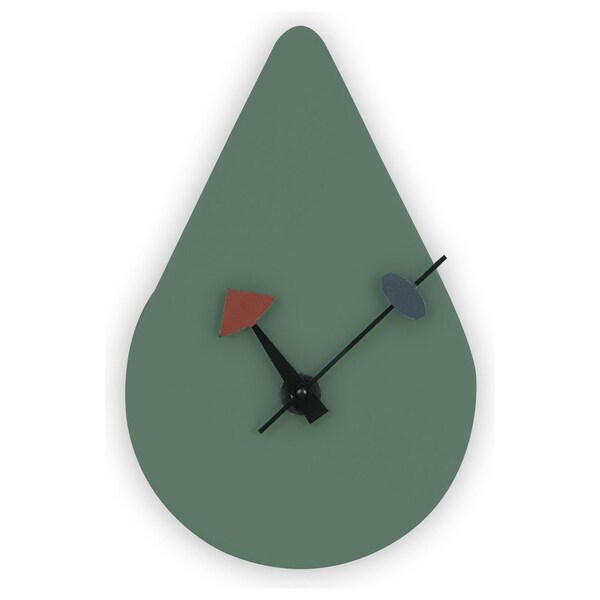 Leisuremod Manchester Modern Rain Drop Design Silent Non-Ticking Wall Clock, Ocean Green - MCLT14OG