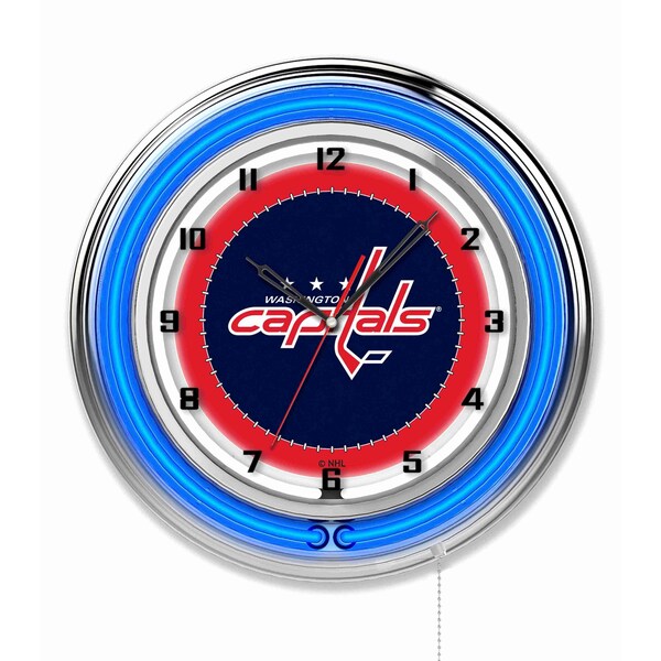 Holland Bar Stool Co Washington Capitals Double Neon 19" Clock, NHL - CLK19WSHCAP