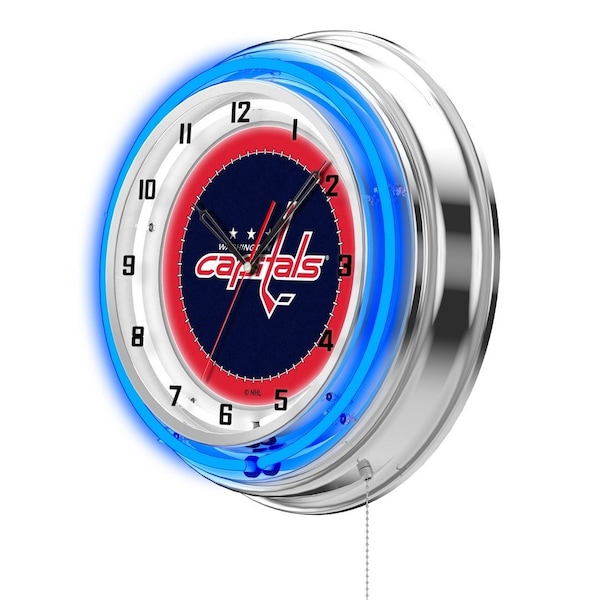 Holland Bar Stool Co Washington Capitals Double Neon 19" Clock, NHL - CLK19WSHCAP