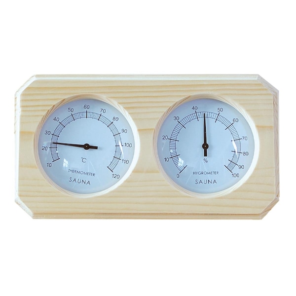 Continuum 1.2 x 5.5 x 10.2 in. Sauna Pine Wood Thermometer & Hygrometer Natural Wood - CO3302952