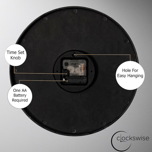 Clockswise 12-in Glow-in-the-Dark Decorative Wall Clock, Non-Ticking Battery Powered - Ideal for Living - QI004746.12