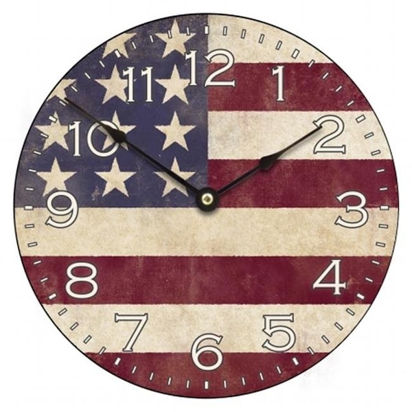 Equity By La Crosse Equity by La Crosse 404-2631F Wall Clock; Flag - 11.75 in - 404-2631F