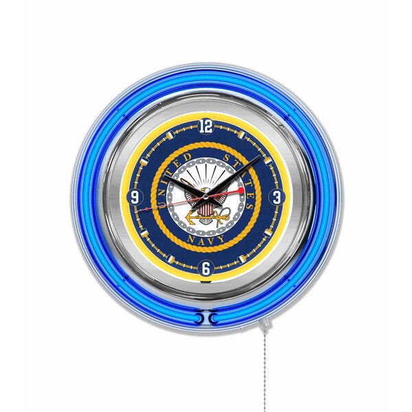 Holland Bar Stool Co United States Navy Double Neon 15" Clock - CLK15NAVY