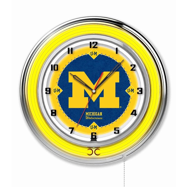 Holland Bar Stool Co University of Michigan Double Neon 19" Clock - CLK19MICHUN