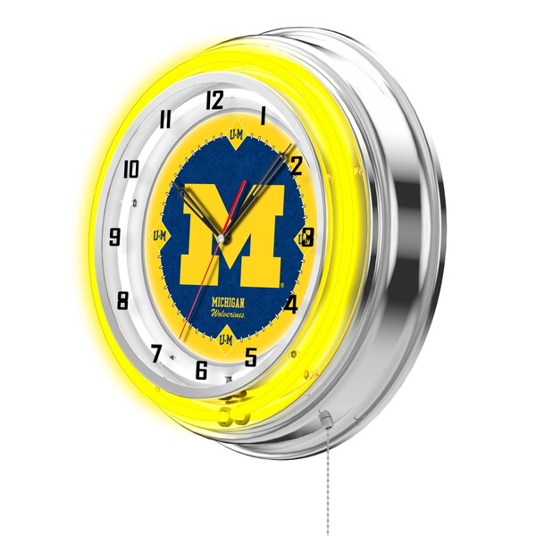 Holland Bar Stool Co University of Michigan Double Neon 19" Clock - CLK19MICHUN