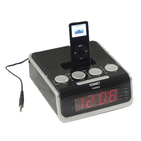 Sonnet Sonnet Industries R-1530 0.9 in. 30 Pin iPhone & iPod Docking Station Clock Radio With LED Display - R-1530