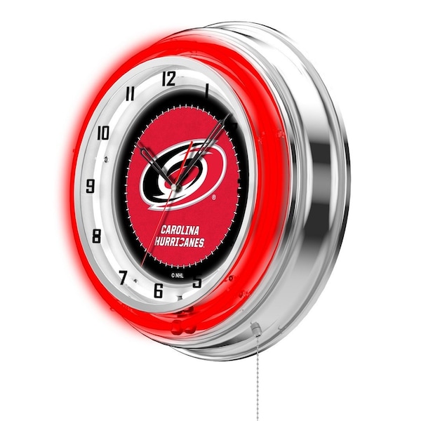 Holland Bar Stool Co Carolina Hurricanes Double Neon 19" Clock, NHL - CLK19CARHUR