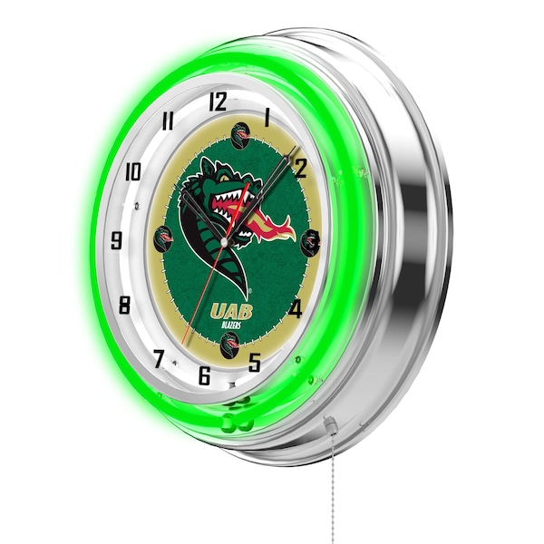 Holland Bar Stool Co University of Alabama at Birmingham Double Neon 19" Clock - CLK19ALABIR