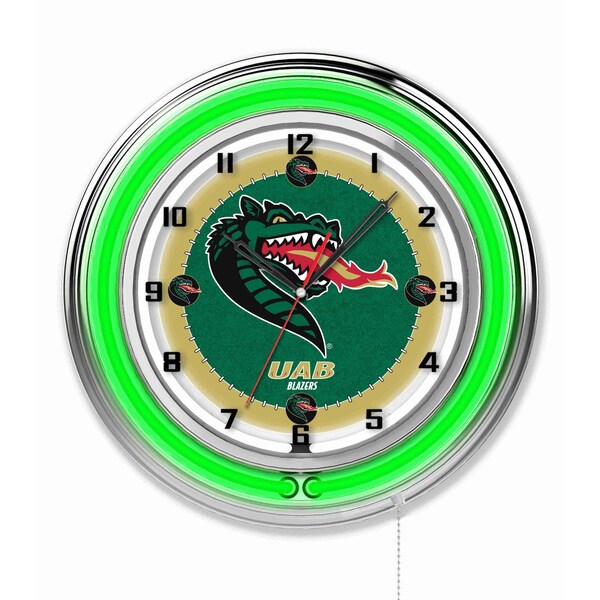 Holland Bar Stool Co University of Alabama at Birmingham Double Neon 19" Clock - CLK19ALABIR