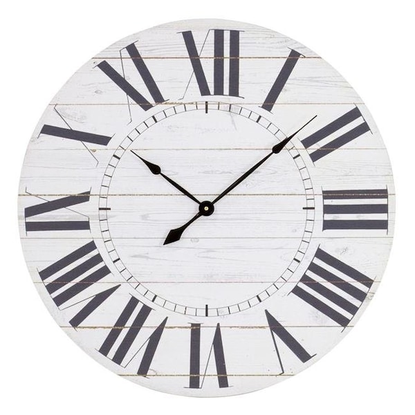 Aspire Home Accents Aspire Home Accents 5865 Estelle French Country Wall Clock with Shiplap Face - 5865