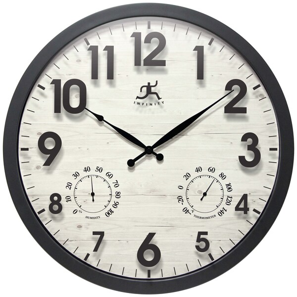 Infinity Instruments Concordia - 18" Round Antique Finish Dial w/ Hygrometer & Thermometer - 20166BK-4468
