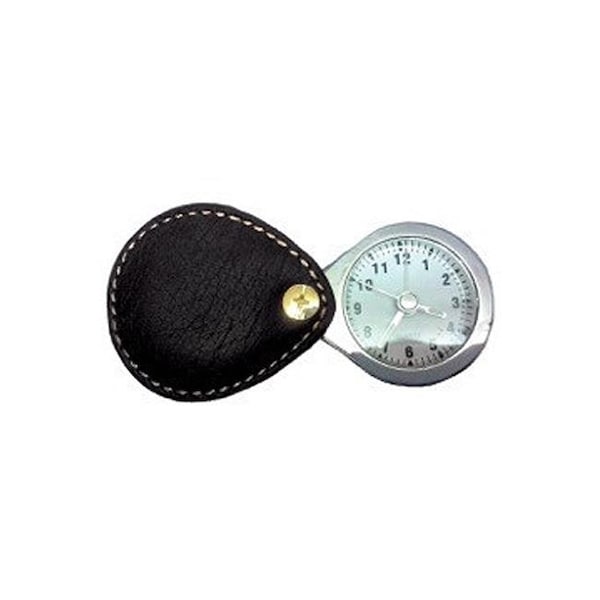 En Route Travelware En Route Travelware 152 2.5 x 2.5 in. Leather Travel Alarm; Black - Small - 152