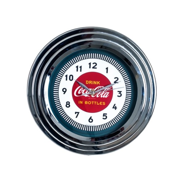 Trademark Gameroom Coca-Cola Clock w/Chrome Finish - 1930s Style - 11.75 inches - COKE-1300-30S