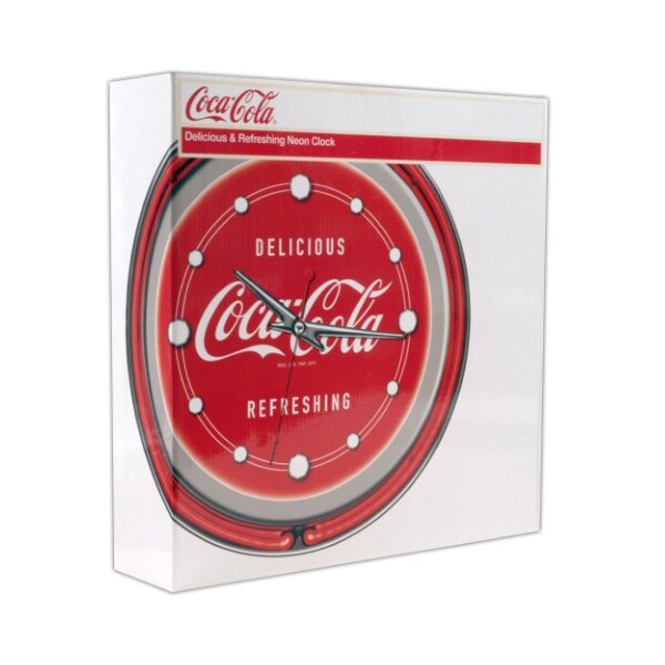 Trademark Gameroom Coca Cola Neon Clock - Delicious Refreshing - Two Neon Rings - COKE-1400-V3