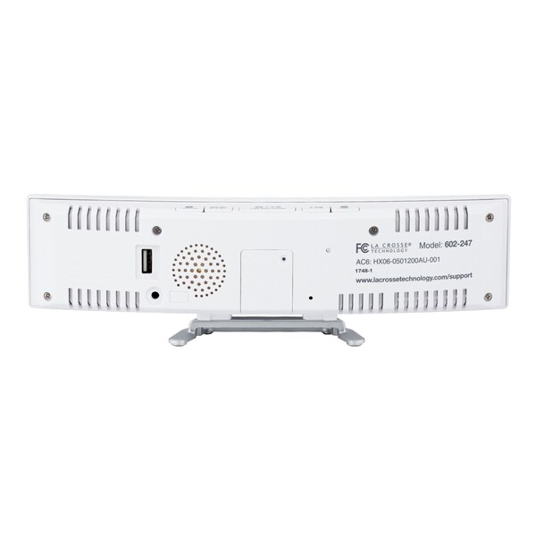 La Crosse Technology Wht Curved Alarm, Mirror Lens/Wht LED - 602-247