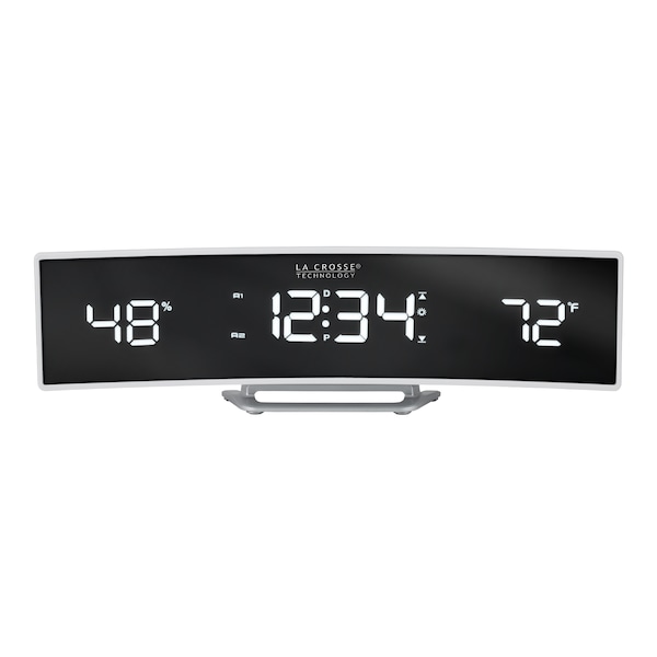La Crosse Technology Wht Curved Alarm, Mirror Lens/Wht LED - 602-247