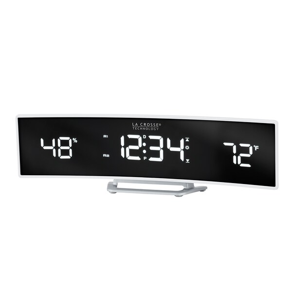 La Crosse Technology Wht Curved Alarm, Mirror Lens/Wht LED - 602-247