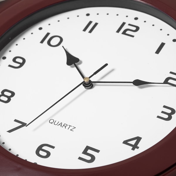 Clockswise Brown Modern Octagon Shaped Wood- Looking Plastic Wall Clock for Living, Kitchen, or Dining - QI004143