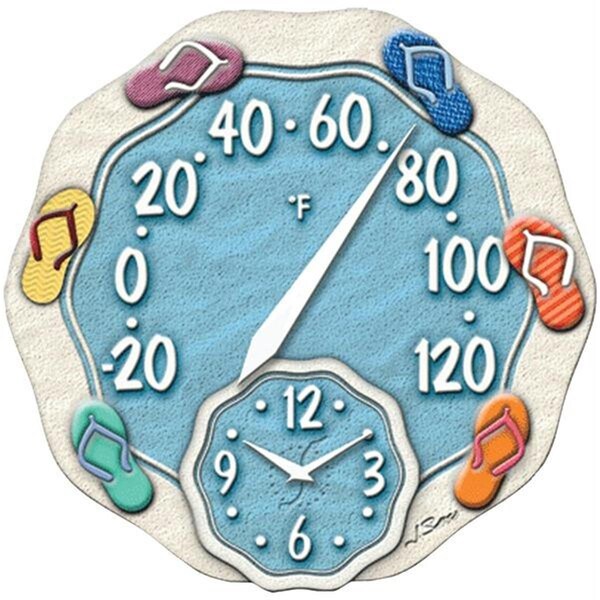 Springfield 12 in. Sandals Thermometer With Clock - SP391916