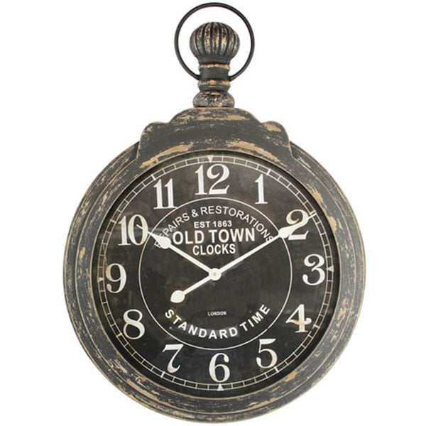 Yosemite Home Decor Mdf Wall Clock with Iron Ring and Glass Lens - CLKB2A146