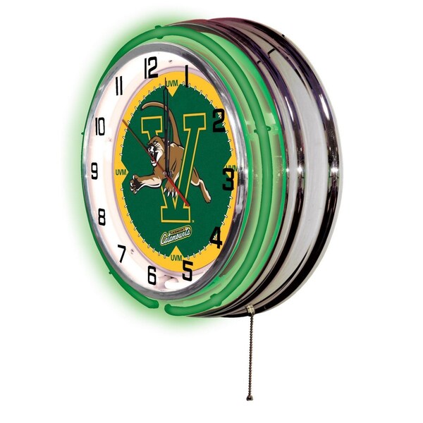 Holland Bar Stool Co University of Vermont Double Neon 19" Clock - CLK19VERMNT