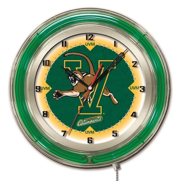 Holland Bar Stool Co University of Vermont Double Neon 19" Clock - CLK19VERMNT
