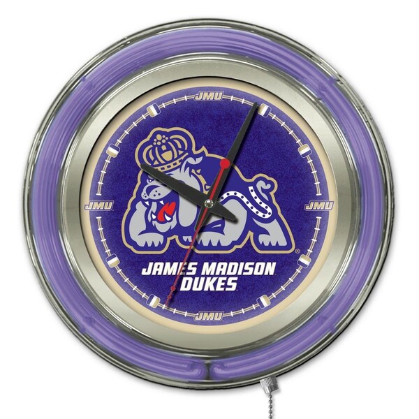 Holland Bar Stool Co James Madison University Double Neon 15" Clock - CLK15JMSMAD