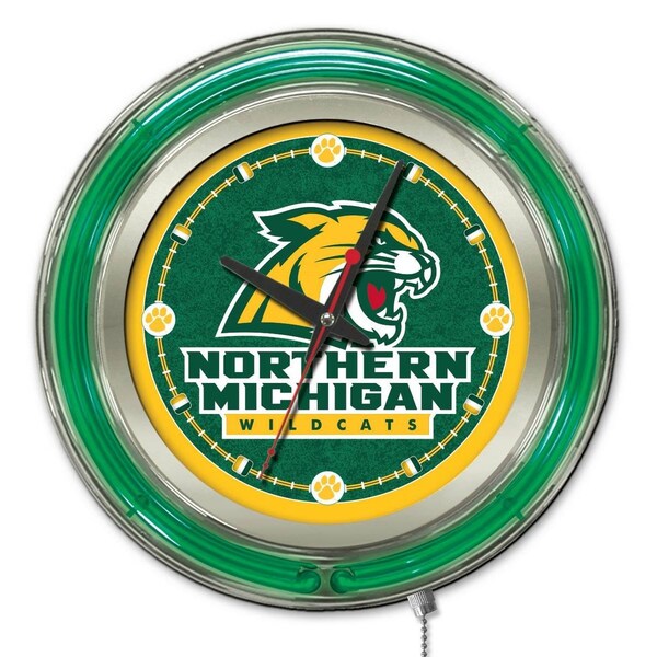 Holland Bar Stool Co Northern Michigan University Double Neon 15" Clock - CLK15NORMIC