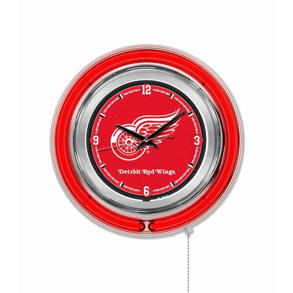 Holland Bar Stool Co Detroit Red Wings Double Neon 15" Clock, NHL - CLK15DETRED
