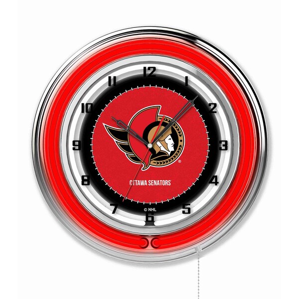 Holland Bar Stool Co Ottawa Senators Double Neon 19" Clock, NHL - CLK19OTTSEN