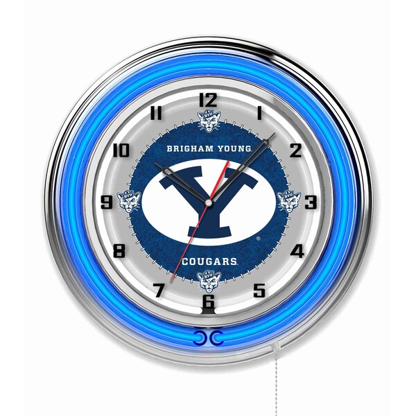 Holland Bar Stool Co Brigham Young University Double Neon 19" Clock - CLK19BRIGYN