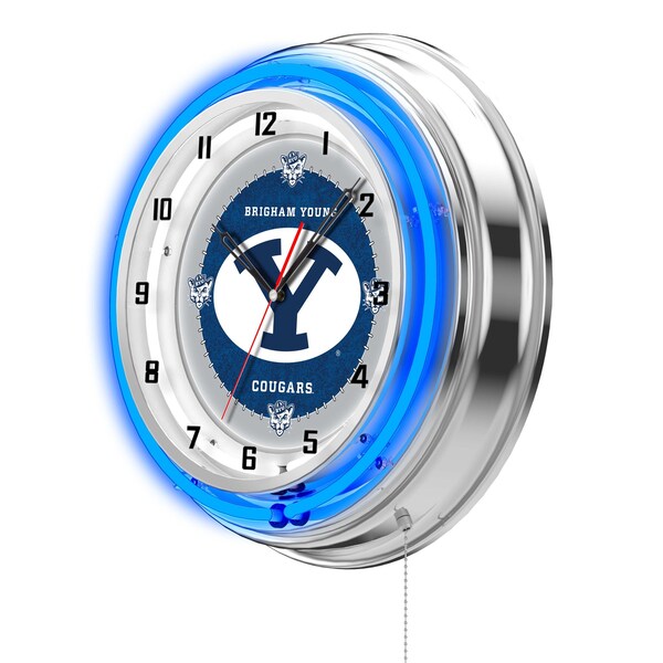Holland Bar Stool Co Brigham Young University Double Neon 19" Clock - CLK19BRIGYN