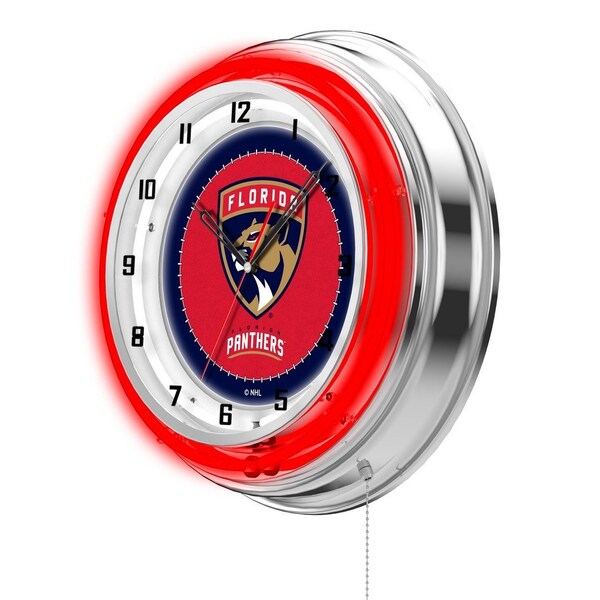 Holland Bar Stool Co Florida Panthers Double Neon 19" Clock, NHL - CLK19FLAPAN