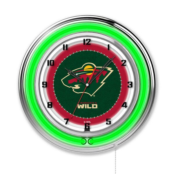 Holland Bar Stool Co Minnesota Wild Double Neon 19" Clock, NHL - CLK19MINWLD
