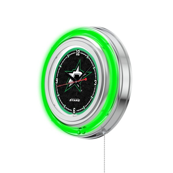 Holland Bar Stool Co Dallas Stars Double Neon 15" Clock, NHL - CLK15DALSTA