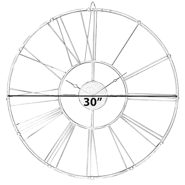 Quickway Imports Decorative Antique Roman Numerical Gold Metal Wall Clock for Dining, Living Room, or Kitchen - QI004252