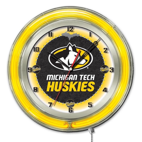 Holland Bar Stool Co Michigan Tech University Double Neon 19" Clock - CLK19MITECH
