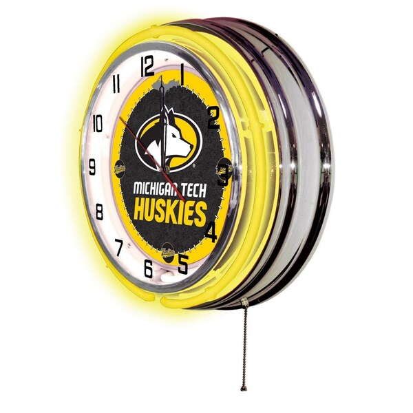 Holland Bar Stool Co Michigan Tech University Double Neon 19" Clock - CLK19MITECH
