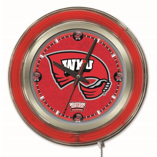 Holland Bar Stool Co Western Kentucky University Double Neon 15" Clock - CLK15WESTKY