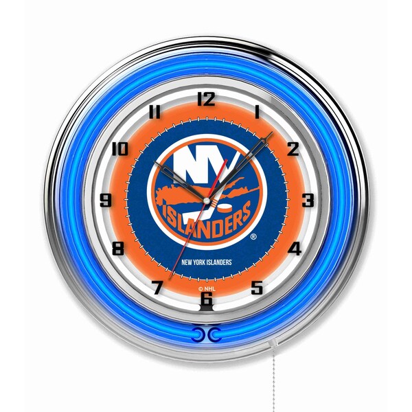 Holland Bar Stool Co New York Islanders Double Neon 19" Clock, NHL - CLK19NYISLN