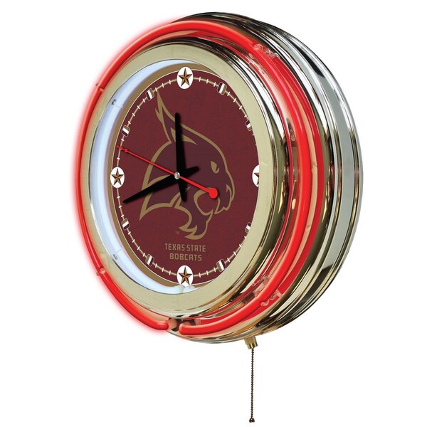 Holland Bar Stool Co Texas State University Double Neon 15" Clock - CLK15TEXSST