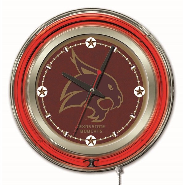 Holland Bar Stool Co Texas State University Double Neon 15" Clock - CLK15TEXSST