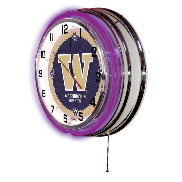 Holland Bar Stool Co University of Washington Double Neon 19" Clock - CLK19WASHUN