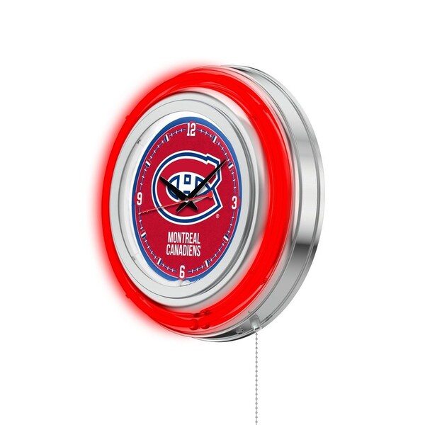 Holland Bar Stool Co Montreal Canadiens Double Neon 15" Clock, NHL - CLK15MONCAN