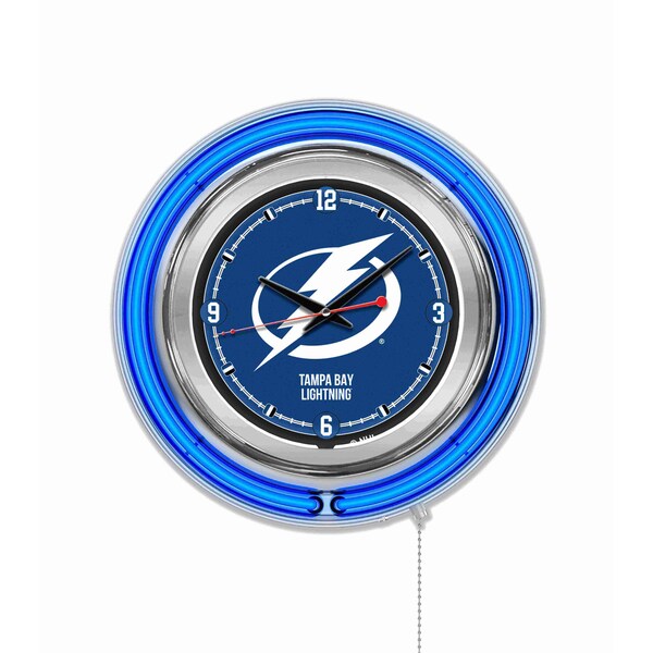 Holland Bar Stool Co Tampa Bay Lightning Double Neon 15" Clock, NHL - CLK15TBLGHT